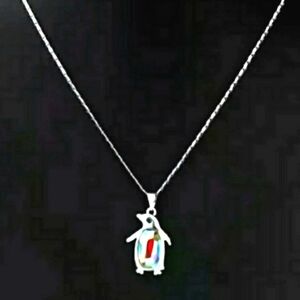 NEW Penguin Necklace Swarovski Crystals